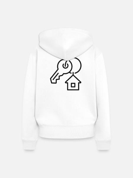 Home Key Emblem - Frauen Premium Bio Zip Hoodie - Weiß