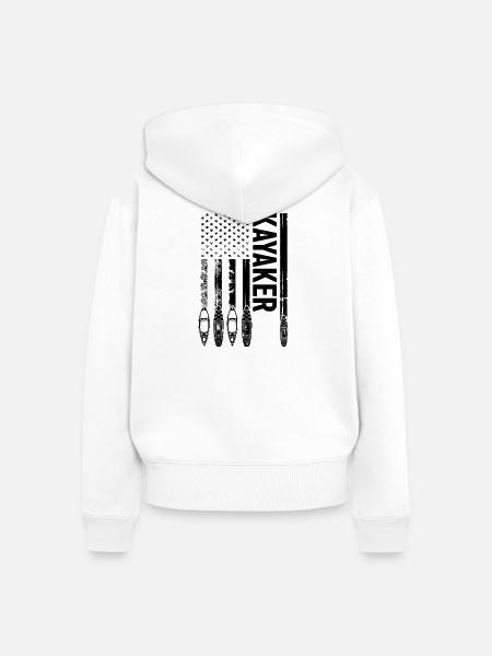 Kayaking US Flag Kayaker - Frauen Premium Bio Zip Hoodie - Weiß