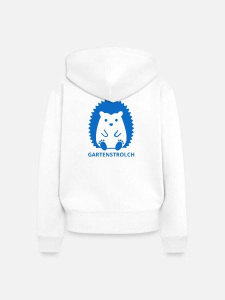 Minimalistisches Gartenstrolch Design - Frauen Premium Bio Zip Hoodie - Weiß