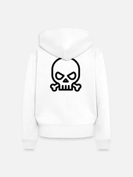 Piratenschädel - Frauen Premium Bio Zip Hoodie - Weiß