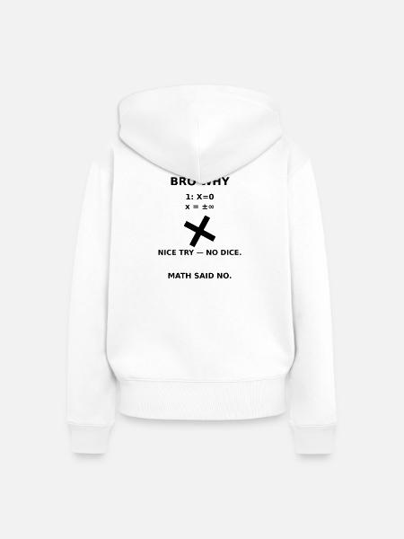 GUTER VERSUCH – KEIN GLÜCK - Frauen Premium Bio Zip Hoodie - Weiß