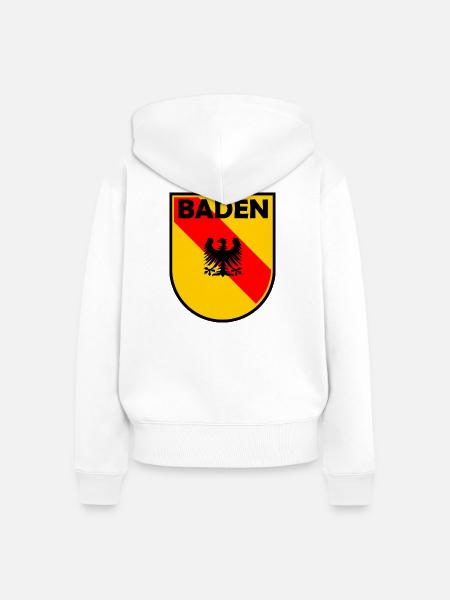 Baden Wappen Schild mit Adler - Frauen Premium Bio Zip Hoodie - Weiß