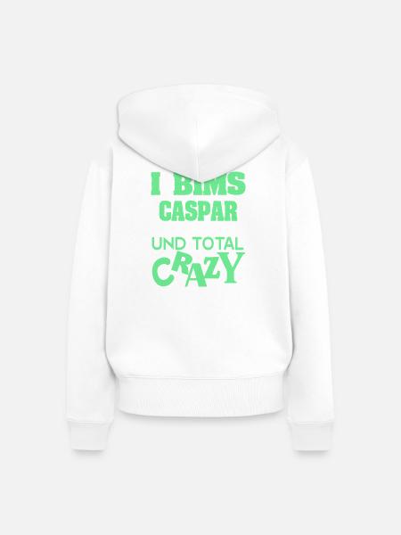 Crazy Caspar - Frauen Premium Bio Zip Hoodie - Weiß