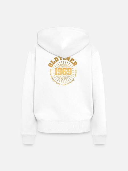 Oldtimer 1969 - Frauen Premium Bio Zip Hoodie - Weiß