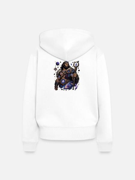 Kosmischer Kriegerzauberer - Frauen Premium Bio Zip Hoodie - Weiß