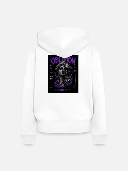 Oblivion Neon-Statuen-Chaos - Frauen Premium Bio Zip Hoodie - Weiß