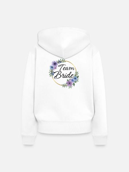 Team Brautkranz - Frauen Premium Bio Zip Hoodie - Weiß