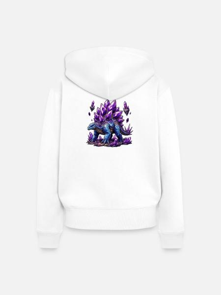 Azurblauer Kristalldrache - Frauen Premium Bio Zip Hoodie - Weiß