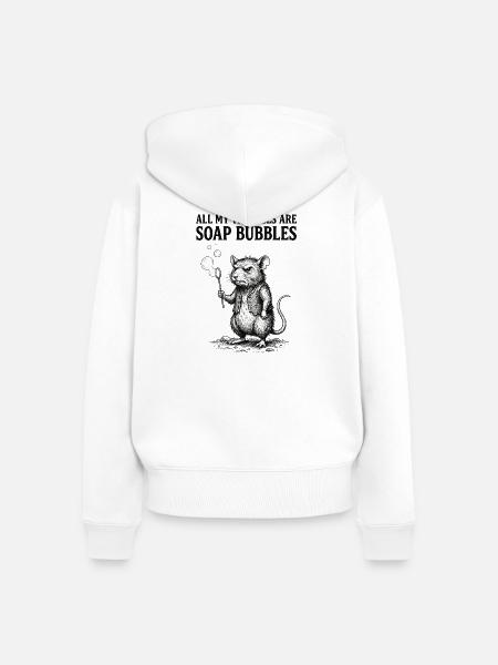 All My Troubles Are Soap Bubbles - Frauen Premium Bio Zip Hoodie - Weiß