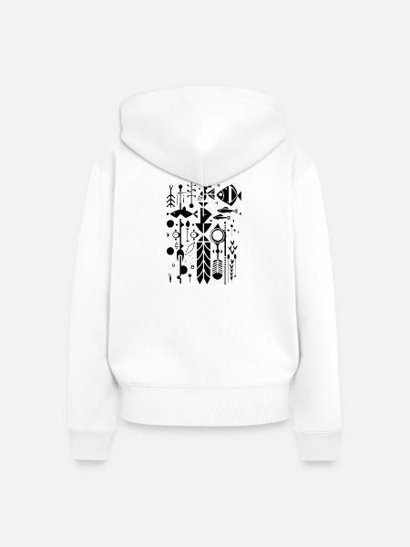 Angeln - Frauen Premium Bio Zip Hoodie - Weiß
