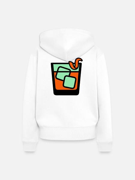 Whiskey Glas Icon - Frauen Premium Bio Zip Hoodie - Weiß