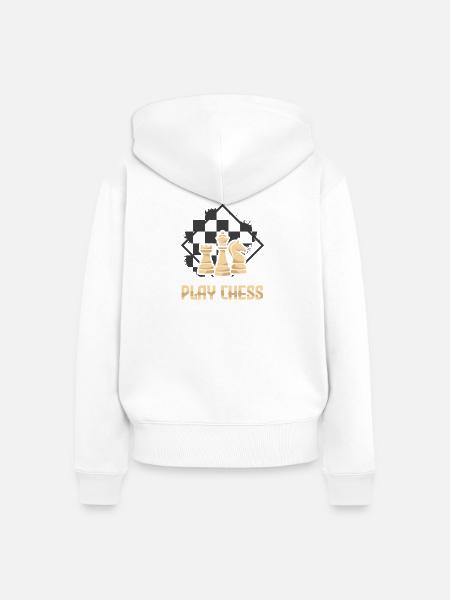 Schach Schachspieler Schachbrett - Frauen Premium Bio Zip Hoodie - Weiß