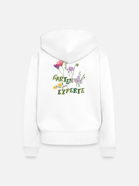 Garten Experte - Frauen Premium Bio Zip Hoodie - Weiß