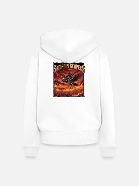 Heavy Metal Halloween - Frauen Premium Bio Zip Hoodie - Weiß