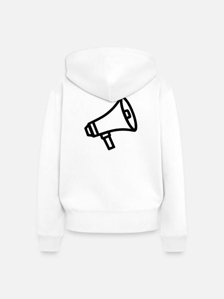 Megaphon - Frauen Premium Bio Zip Hoodie - Weiß