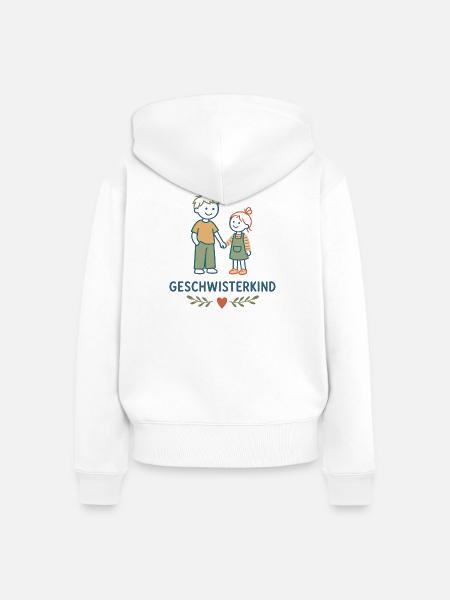Geschwisterkind Geschwisterliebe - Frauen Premium Bio Zip Hoodie - Weiß