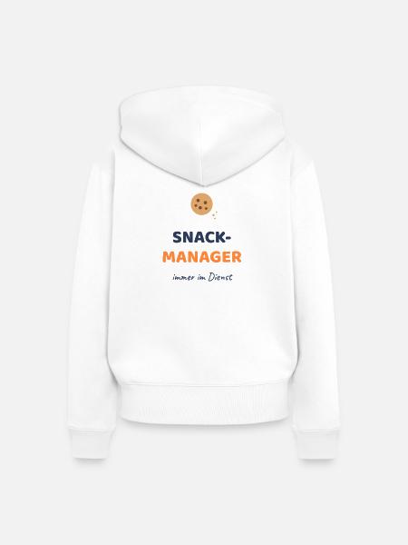 Snack Manager - Frauen Premium Bio Zip Hoodie - Weiß