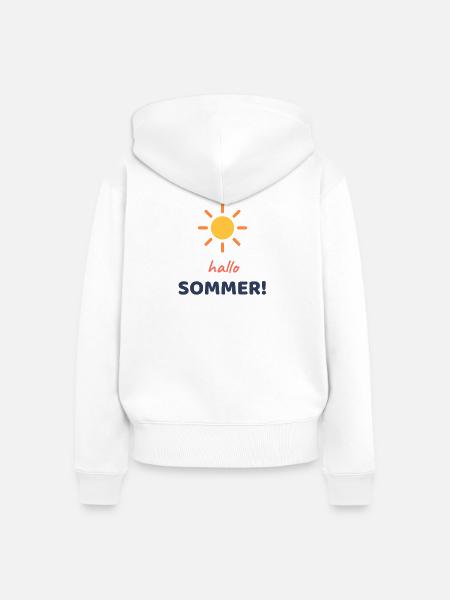 Hallo, Sommer! - Frauen Premium Bio Zip Hoodie - Weiß