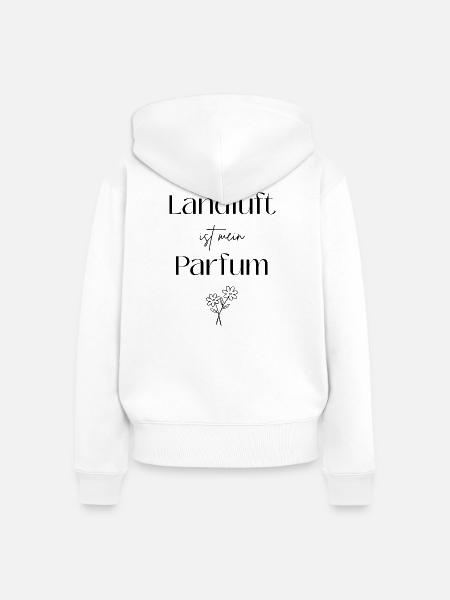 Landluft ist mein Parfum - Frauen Premium Bio Zip Hoodie - Weiß