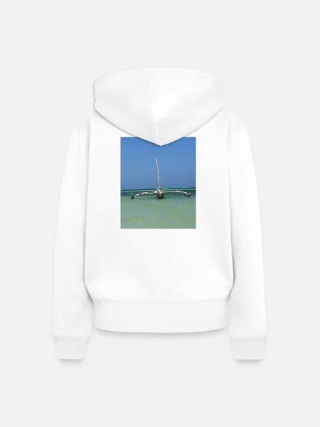 Schiffswracks über dem blauen Meer - Frauen Premium Bio Zip Hoodie - Weiß
