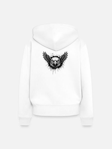 Majestätisches Adler-Splash-Tattoo - Frauen Premium Bio Zip Hoodie - Weiß