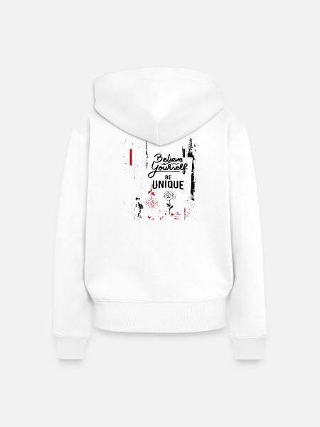Believe in Yourself - Frauen Premium Bio Zip Hoodie - Weiß