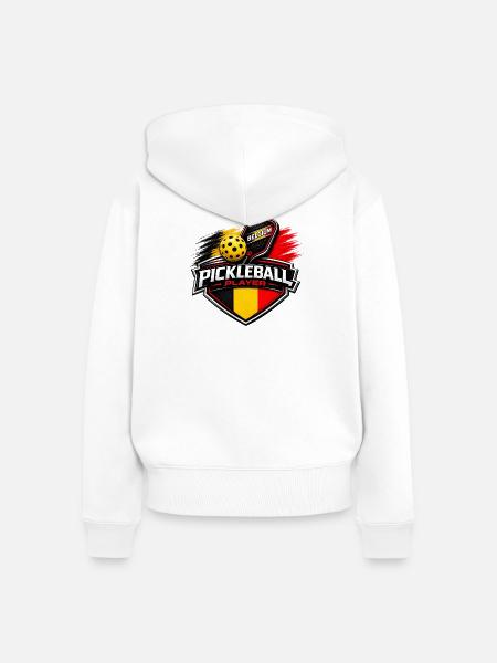 Pickleball BELGIEN - Frauen Premium Bio Zip Hoodie - Weiß