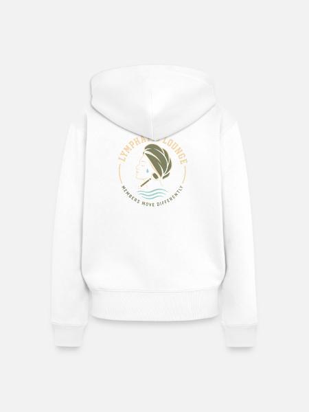 Lymphsystem Lymphdrainage Wellness Geschenk - Frauen Premium Bio Zip Hoodie - Weiß