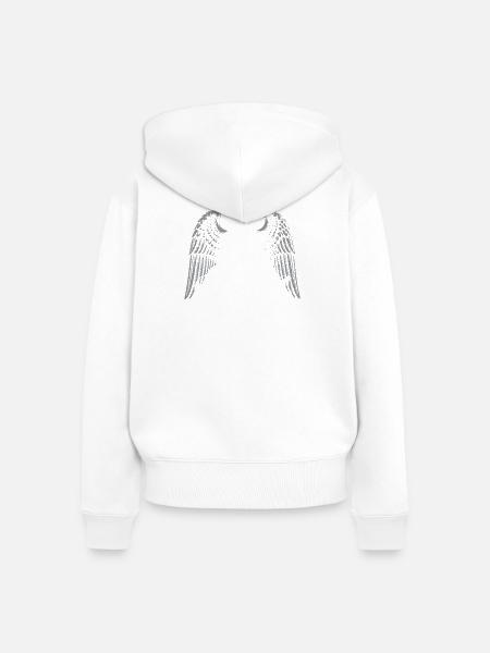 Geflügeltes Gothic-Mädchen - Frauen Premium Bio Zip Hoodie - Weiß