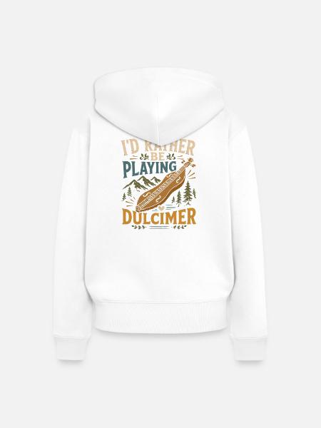  Hackbrett Dulcimer-Musiker Zupfinstrument - Frauen Premium Bio Zip Hoodie - Weiß