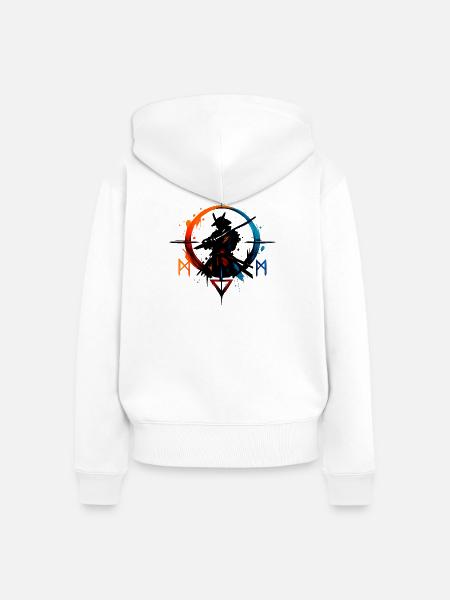 Feuer Eis Runenring - Frauen Premium Bio Zip Hoodie - Weiß