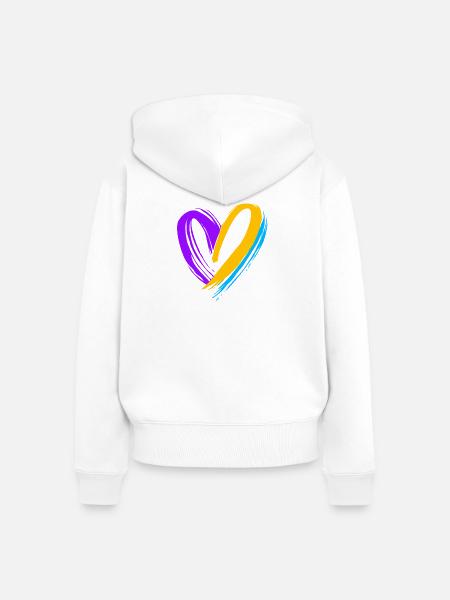 Blasenkrebs Krebs Blase - Frauen Premium Bio Zip Hoodie - Weiß