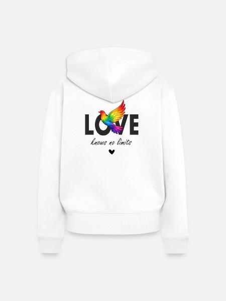 Friedenstaube Liebe - Frauen Premium Bio Zip Hoodie - Weiß