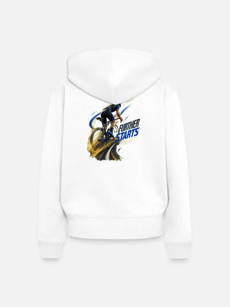 Elektrostart-Radfahrer - Frauen Premium Bio Zip Hoodie - Weiß