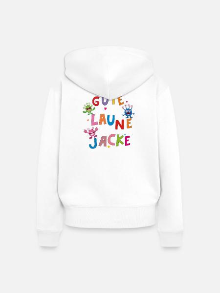 GUTE LAUNE MONSTER - Frauen Premium Bio Zip Hoodie - Weiß