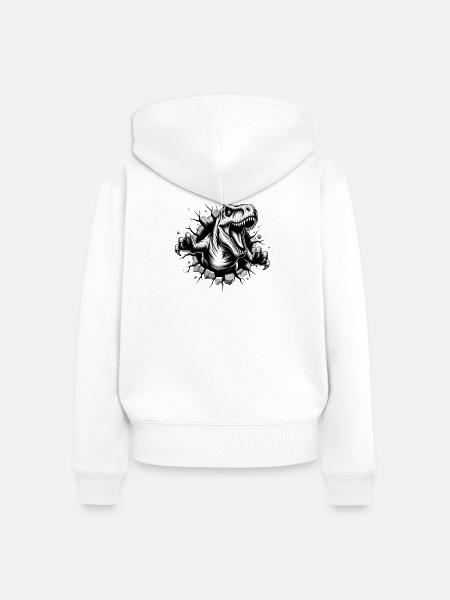 Raptor-Durchbruch - Frauen Premium Bio Zip Hoodie - Weiß