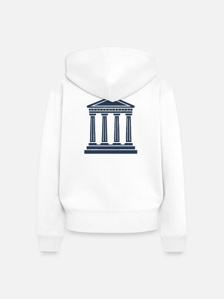 Antike Säulen Griechischer Tempel Illustration - Frauen Premium Bio Zip Hoodie - Weiß