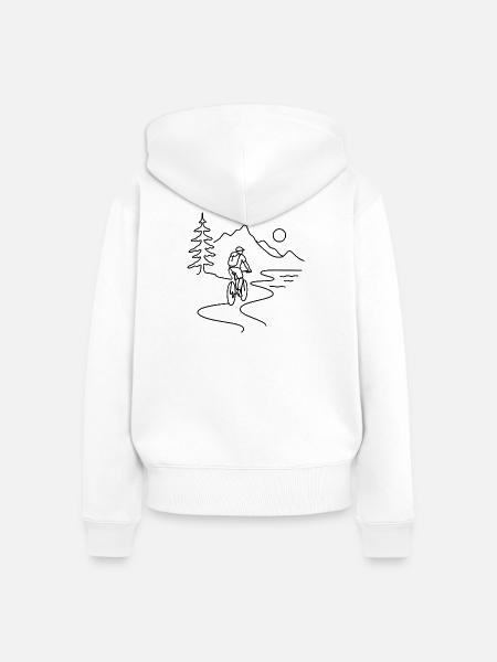 Cyclist in mountains - Frauen Premium Bio Zip Hoodie - Weiß