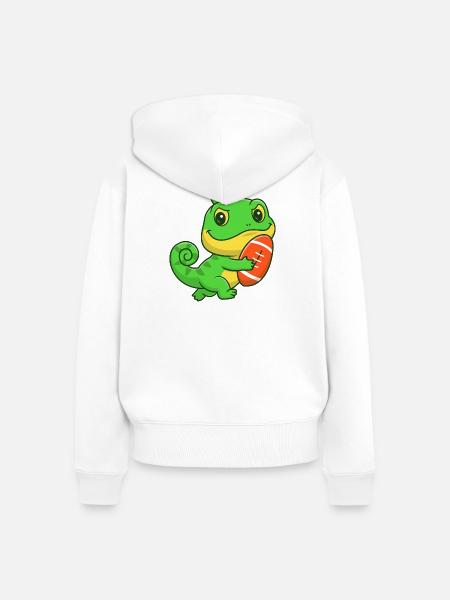 Dino-Gridiron-Niedlichkeit - Frauen Premium Bio Zip Hoodie - Weiß