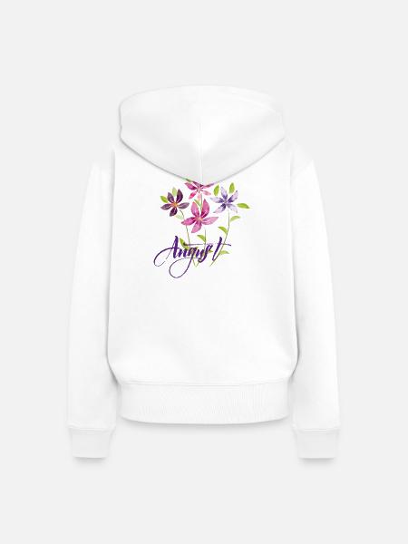 Blumenstrauß August - Frauen Premium Bio Zip Hoodie - Weiß