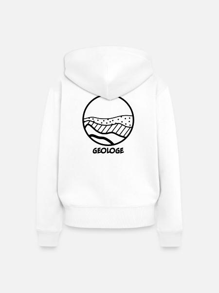 Geologe - Frauen Premium Bio Zip Hoodie - Weiß