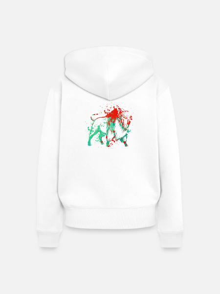 Bison Splash Art - Frauen Premium Bio Zip Hoodie - Weiß