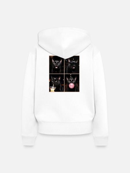 Katzen Bengal Katze - Frauen Premium Bio Zip Hoodie - Weiß