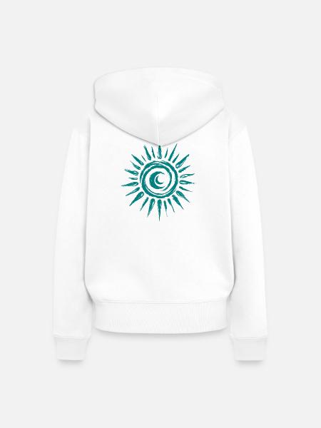 Sonne Mond - Frauen Premium Bio Zip Hoodie - Weiß