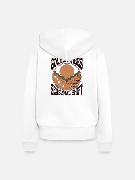 Golden Vibrations Sunset - Frauen Premium Bio Zip Hoodie - Weiß