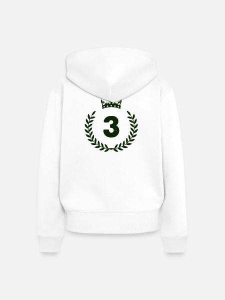 Drei Krone Siegeremblem - Frauen Premium Bio Zip Hoodie - Weiß