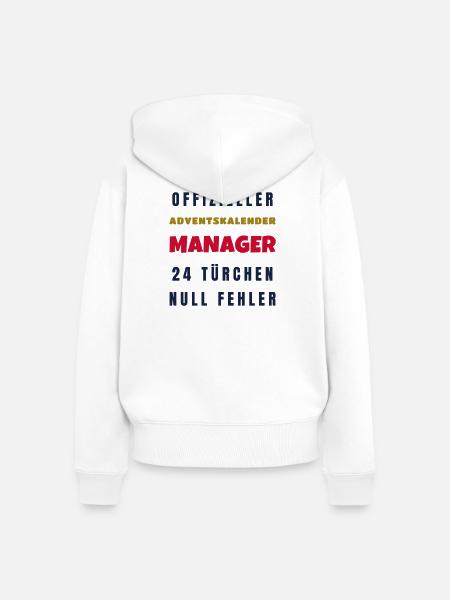 Adventskalender Manager 24 Türchen Adventszeit - Frauen Premium Bio Zip Hoodie - Weiß