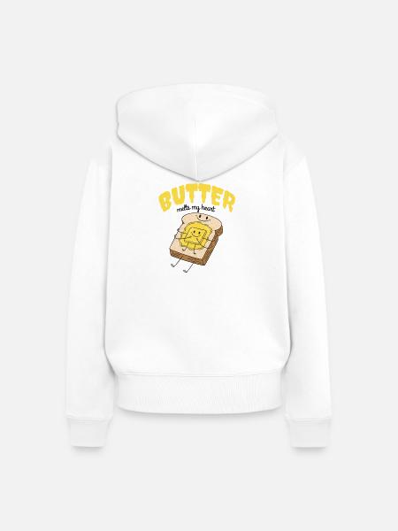 Toast & Butter - Frauen Premium Bio Zip Hoodie - Weiß