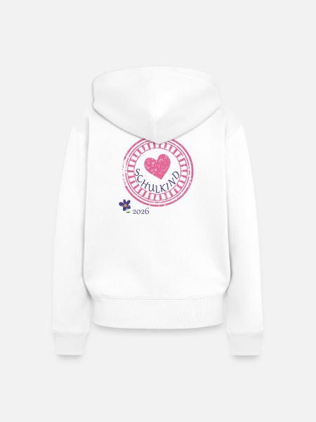 Schulkind Herz - Frauen Premium Bio Zip Hoodie - Weiß