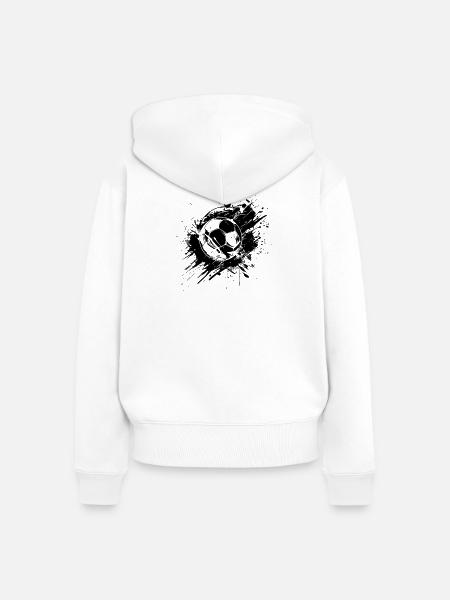 Fußball - Frauen Premium Bio Zip Hoodie - Weiß